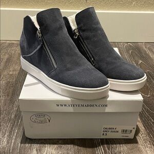 Steve Madden Dark Gray Suede Sneakers